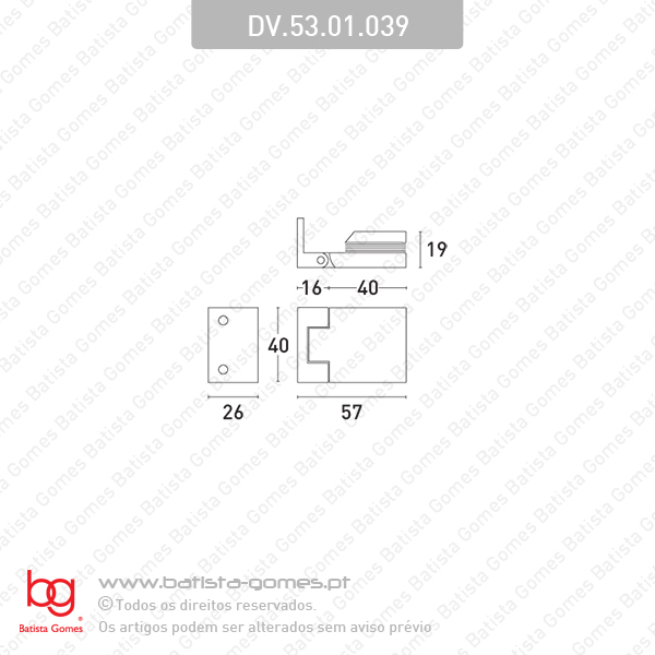 Dobradi�a parede / vidro - INOX 304